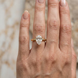 Yellow gold Pear Cut Diamond Solitaire Ring with Six-Prong Setting and Classic Band_14