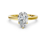 Yellow gold Pear Cut Diamond Solitaire Ring with Thin Band and Prong Setting_12