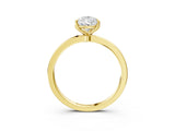 Yellow gold Pear Cut Diamond Solitaire Ring with Thin Band and Prong Setting_15