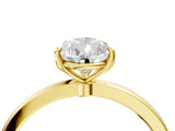 Yellow gold Pear Cut Diamond Solitaire Ring with Thin Band and Prong Setting_16