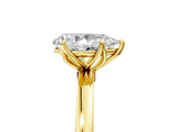Yellow gold Pear Cut Diamond Solitaire Ring with Thin Band and Prong Setting_17