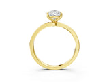 Yellow gold Pear Cut Diamond Solitaire Ring with Thin Band and Prong Setting_27
