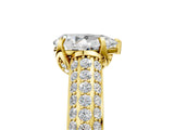 Yellow gold Pear Cut Diamond Solitaire Ring with Three-Row Pavé Band and Four-Prong Setting_54