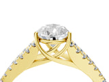 Yellow gold Pear Cut Diamond Split Shank Pavé Engagement Ring with Four-Prong Setting_69