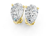 Yellow gold Pear Cut Diamond Stud Earrings_106