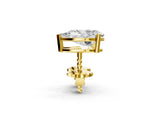 Yellow gold Pear Cut Diamond Stud Earrings_107