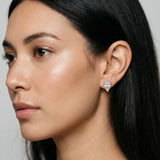 Yellow gold Pear Cut Diamond Stud Earrings_111