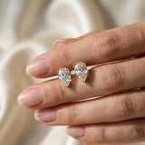 Yellow gold Pear Cut Diamond Stud Earrings_113