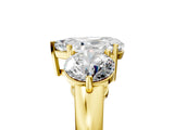 Yellow gold Pear Cut Diamond Three-Stone Ring with Prong Setting and Classic Band_154