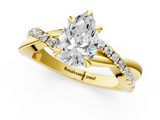 Yellow gold Pear Cut Diamond Twist Band Solitaire with Prong Setting_55
