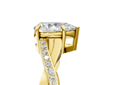 Yellow gold Pear Cut Diamond Twisted Band Engagement Ring with Prong Setting_20