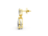 10K Yellow Gold 2.52 Carat E-F VVS-VS Pear Diamond Two Stone Drop Earrings