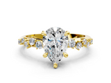 Yellow gold Pear Cut Diamond Vine Band with Four-Prong Setting_35