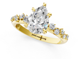 Yellow gold Pear Cut Diamond Vine Band with Four-Prong Setting_36