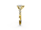 Yellow gold Pear Cut Diamond Vine Band with Four-Prong Setting_37