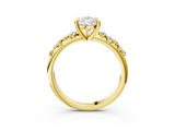 Yellow gold Pear Cut Diamond Vine Band with Four-Prong Setting_38