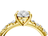 Yellow gold Pear Cut Diamond Vine Band with Four-Prong Setting_39