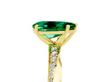 Yellow gold Pear Cut Emerald Engagement Ring with Side Stone Accents and Four-Prong Setting_65