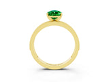 Yellow gold Pear Cut Emerald Milgrain Pavé Engagement Ring with Four-Prong Setting_3