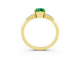 Yellow gold Pear Cut Emerald Ring with Side Stones and Four-Prong Setting_39