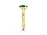 Yellow gold Pear Cut Emerald Solitaire Engagement Ring with Cathedral Setting and Four-Prong Mount_20