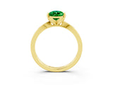Yellow gold Pear Cut Emerald Solitaire Engagement Ring with Classic Band and Four-Prong Setting_27