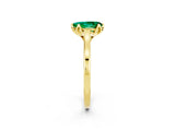 Yellow gold Pear Cut Emerald Solitaire Ring with Flower Prong Setting and Classic Band_39