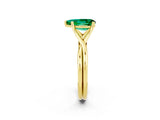 Yellow gold Pear Cut Emerald Solitaire Twist Band Prong Setting Ring_38