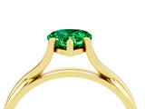 Yellow gold Pear Cut Emerald Solitaire Twist Band Prong Setting Ring_40