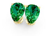 Yellow gold Pear Cut Emerald Stud Earrings_19