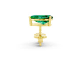 Yellow gold Pear Cut Emerald Stud Earrings_20