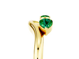 Yellow gold Pear Cut Emerald Two-Stone Open Band Ring with Prong Setting_11