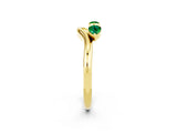 Yellow gold Pear Cut Emerald Two-Stone Open Band Ring with Prong Setting_8