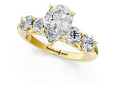Yellow gold Pear Cut Five-Stone Prong Set Diamond Ring with Classic Band_45