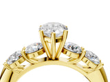 Yellow gold Pear Cut Five-Stone Prong Set Diamond Ring with Classic Band_48