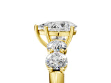 Yellow gold Pear Cut Five-Stone Prong Set Diamond Ring with Classic Band_49