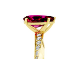 Yellow gold Pear Cut Garnet Engagement Ring with Side Stone Accents and Four-Prong Setting_65