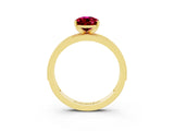 Yellow gold Pear Cut Garnet Milgrain Pavé Engagement Ring with Four-Prong Setting_3
