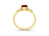 Yellow gold Pear Cut Garnet Ring with Side Stones and Four-Prong Setting_39