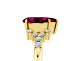 Yellow gold Pear Cut Garnet Ring with Side Stones and Four-Prong Setting_41