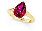 Yellow gold Pear Cut Garnet Solitaire Engagement Ring with Cathedral Setting and Four-Prong Mount_25