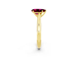 Yellow gold Pear Cut Garnet Solitaire Engagement Ring with Cathedral Setting and Four-Prong Mount_26