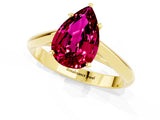 Yellow gold Pear Cut Garnet Solitaire Engagement Ring with Cathedral Setting and Four-Prong Mount_85