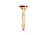 Yellow gold Pear Cut Garnet Solitaire Engagement Ring with Cathedral Setting and Four-Prong Mount_86