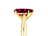 Yellow gold Pear Cut Garnet Solitaire Engagement Ring with Cathedral Setting and Four-Prong Mount_89
