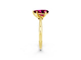 Yellow gold Pear Cut Garnet Solitaire Engagement Ring with Classic Band and Four-Prong Setting_26