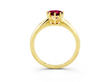 Yellow gold Pear Cut Garnet Solitaire Engagement Ring with Classic Band and Four-Prong Setting_27