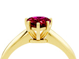 Yellow gold Pear Cut Garnet Solitaire Engagement Ring with Classic Band and Four-Prong Setting_28