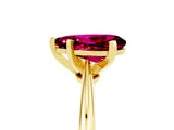 Yellow gold Pear Cut Garnet Solitaire Engagement Ring with Classic Band and Four-Prong Setting_29