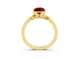 Yellow gold Pear Cut Garnet Solitaire Engagement Ring with Classic Band and Four-Prong Setting_39